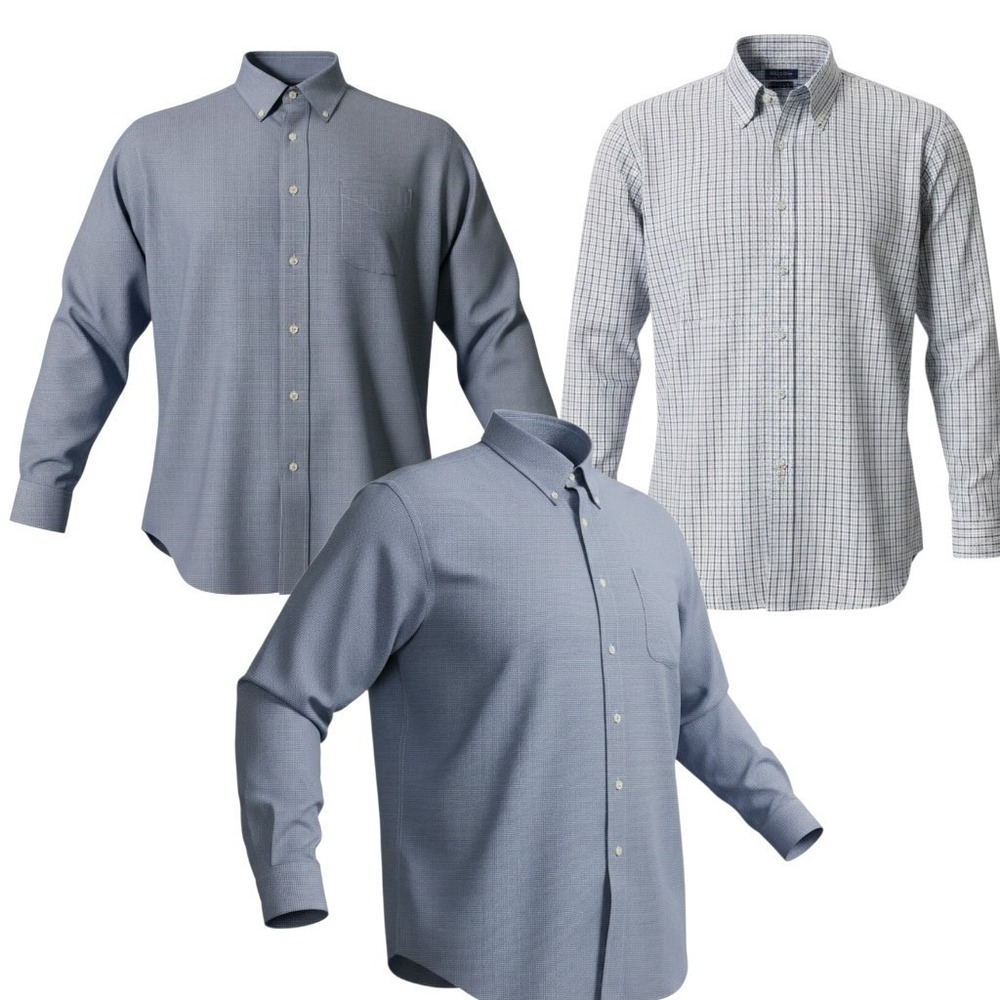 BROOKS BROTHERS REGENT 18 6/7 BUTTON 2XL‎ Dress Oxford Shirt Non-iron LOT OF 3